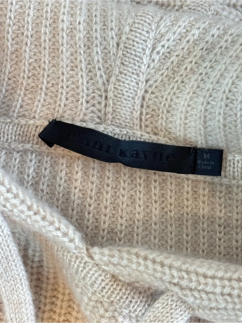 EUC Jenni Kayne Cashmere Fisherman Hoodie Oatmeal Medium - Picture 7 of 12